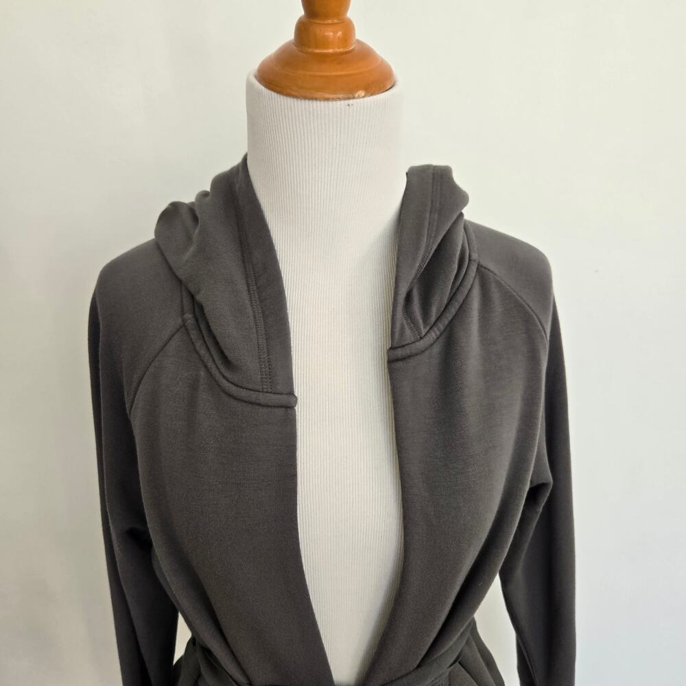 Athleta Clarity Cinch Open Cardigan Modal Gray Soft Sweatshirt Women Small - Picture 7 of 14
